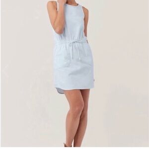 Pact Dress - organic cotton sleeveless drawstring waist light blue